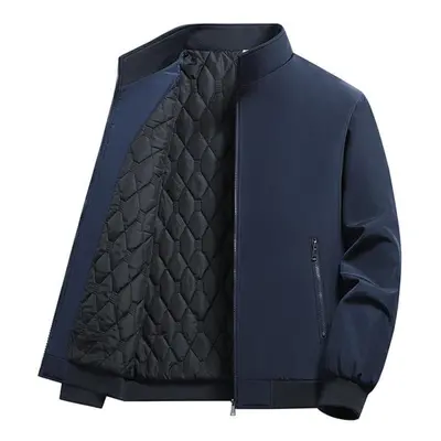 (blue, 7XL) Large Polyester Jacket Men&apos;s Polyester Thickened Winter Men&apos;s Casual Jacke