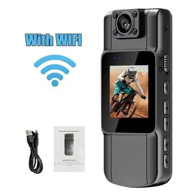 (WiFi Mini Cam) 4k Hd Wifi Mini Camera Handheld Back Clip Law Enforcement Ir Night Vision Smart 