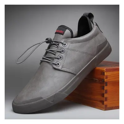 (grey, 40) Spring And Autumn Fashion Men&apos;s Lace-up Leather Casual Shoes Trendy Shoes Cool L