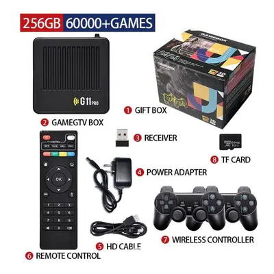 (256G/EU) G11 Pro Retro Video Game Console Game Stick Gamepad 64g/128g/ 256g 4k Hd Tv Wireless D