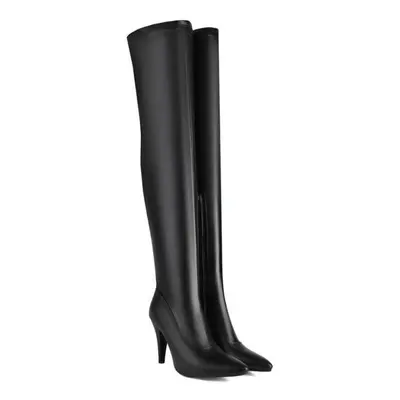 (black, 48) Women&apos;s High-heeled Boots, Sexy European And American Style, Pointed Thin Heel,