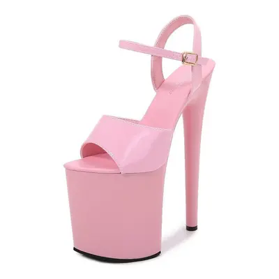 (pink, 38) Women&apos;s Shoes Summer Patent Fine Heel Sexy Nightclub Waterproof Platform Sandals