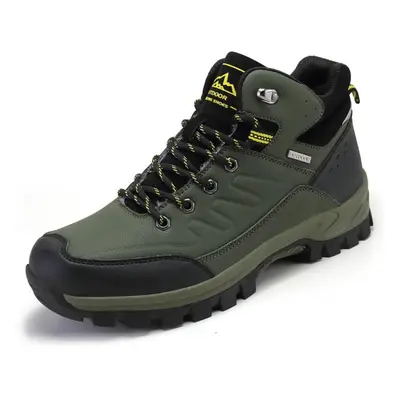 (green, 40) Hoho Fair Men Waterproof Ankle Boots Men Outdoor Sneakers Work Boots Male Rubber Win