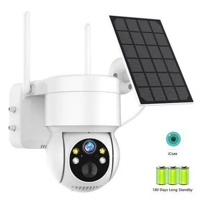 (Camera Add 128G) Wifi Ptz Camera Outdoor Wireless Solar Ip Camera 4mp Hd Built-in Battery Video