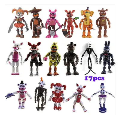 (as the picture, One Size) Five Nights At Freddys Action Figures Toy Security Breach Series Glam