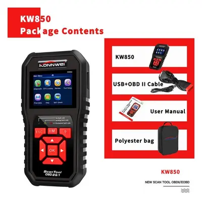 (black) Konnwei Obdii Scanner Code Reader (kw850) Professional Obdii Anto Scanner Car Diagnostic