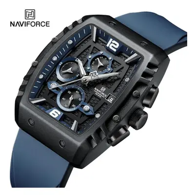 (Blue, 260mm) NAVIFORCE Watch Men Original Waterproof Sports Quartz Chronoaraph Wirstwatch NF802