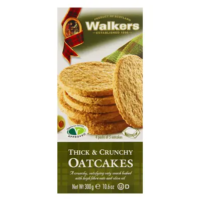 Walkers Shortbread Thick and Crunchy Oatcakes, Traditional Pure Butter Scottish Recipe, 300g (Pa