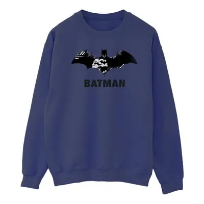 (M, Navy Blue) DC Comics Mens Batman Black Stare Logo Sweatshirt