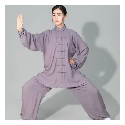 (grey, XS) Women&apos;s Men&apos;s Soft Cotton Line Tai Chi Suit Kung Fu Wushu Martial Arts Unif