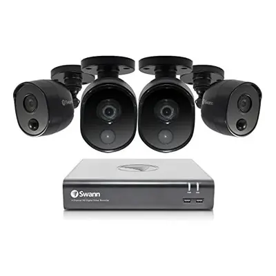 Swann Security CCTV Kit, Channel 1080p Full HD 1TB HDD DVR-4580 with x PRO-1080MSB Black Enforce