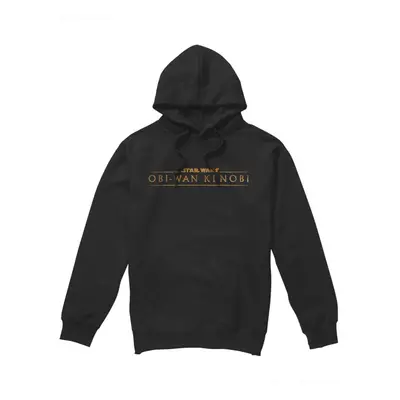 (S, Black) Star Wars Mens Obi Wan Kenobi Logo Hoodie