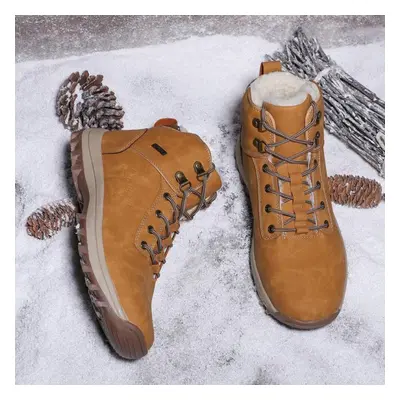 (light brown, 40) 36-48unisex Winter Boots Large Size Cold-resistant High-quality Cotton Shoes H