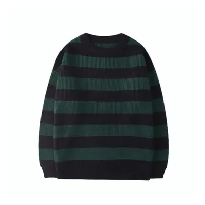 (black,green, XXXL) Autumn Winter Knitted Striped Sweater Women Casual Oversized Pullovers Sweat