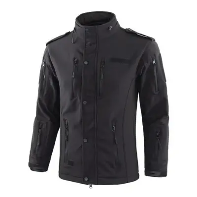 (black, L) Outdoor Jacket Removable Hooded Long Sleeve Zipper Closure Jacket Coat With Multi Poc