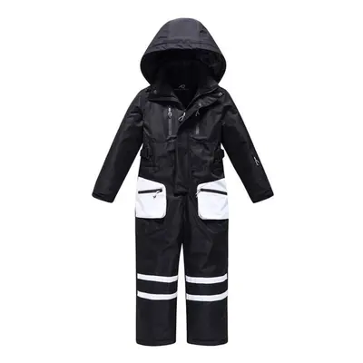 (black, 110) New Style Boys&apos; And Girls&apos; Ski Suits Warm And Breathable One-piece Ski Su