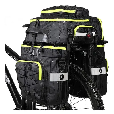 (Green) Multifunctional Pannier Bag for Bicycles Waterproof Folding Rear Seat Bag for Cycling Tr