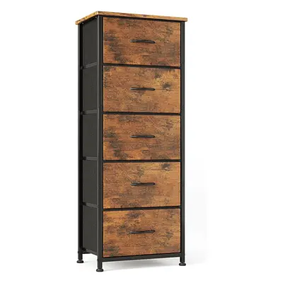 (5 drawers, Vintage Brown) Chest of Drawers for Bedroom with Drawers, Fabric Storage Drawer