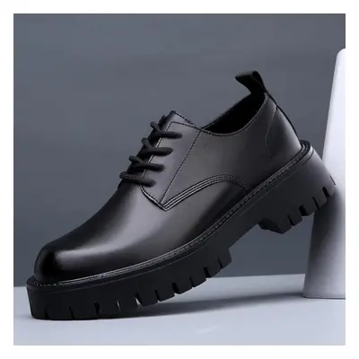 (black, 41) Fashion Genuine Leather Shoes Men Brand Footwear Thick Sole Non-slip Cow Leather Men