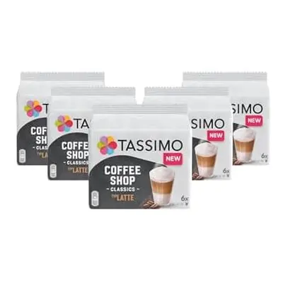 TASSIMO Coffee Shop Selections Latte Coffee Pods Piece, Pack of 5, Total Capsules