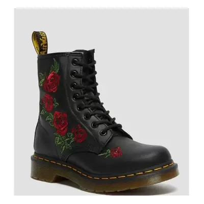 (Reddish black, 41) Oversized Lace-up Casual Square Heel Boots Featuring Ethnically Embroidered 