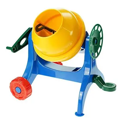 Lena x Toy Small Sand Pit, Hand Concrete Mixer with Crank, Construction Site Accessories for Chi