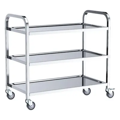 (750Ã400Ã835mm Tier) 3-Tier Stainless Steel Kitchen Utility Cart, 750400835MM Large Rolling Ca