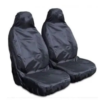 For VW Volkswagen Caddy All Years - Heavy Duty Black Pair Waterproof Car Front Seat Covers Prote