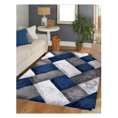 (Navy (ORION), x cm ) New Soft Shaggy Modern Indoor/Outdoor Bedroom Rug Living Room Carpet Runne