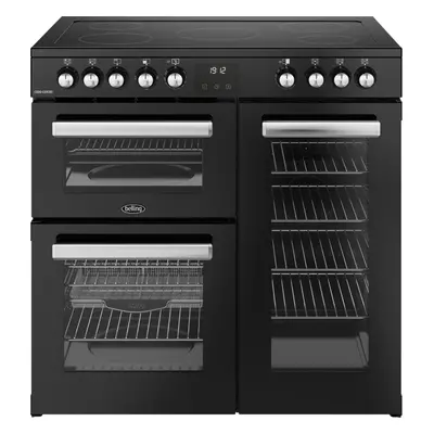 Belling Cookcentre 90E 90cm Electric Range Cooker with Ceramic Hob â Black, Stylish & Smart Co