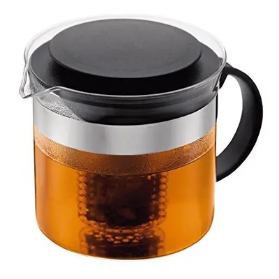 BODUM Bistro Nouveau Tea Press, Borosilicate Glass, Plastic Infuser - L, Black