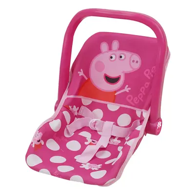 Peppa Pig: Baby Doll Car Seat - Pink & White Dots - Fits Dolls Up to 18"" Convertible Into A Fee