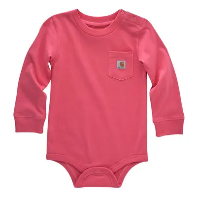 Carhartt Long-Sleeve Pocket Bodysuit Pink Lemonade Months