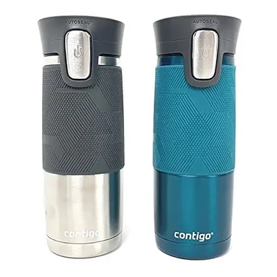 Contigo Autoseal Pack Thermal Travel Mugs 16oz/473ml Grey/Turquoise