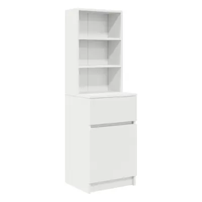 (white) vidaXL Bedside Cabinet Grey Sonoma 39x35x125 cm Engineered Wood bedside table