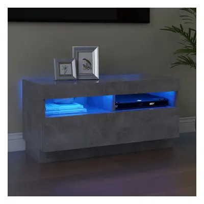 vidaXL TV Cabinet with LED Lights Concrete Grey TV Stand Unit Hifi Cabinet