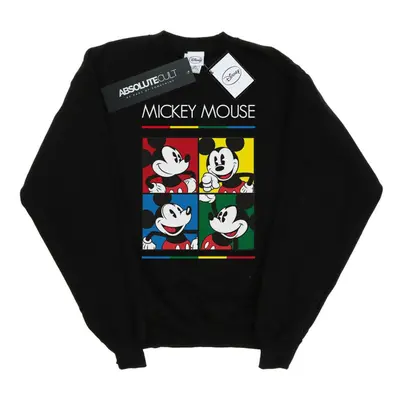 (XXL, Black) Disney Mens Mickey Mouse Square Colour Sweatshirt