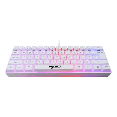 61 Keys Gaming Keyboard USB Wired LED Backlit Multiple Shortcut Keys Mini Mechanical Feel Keyboa