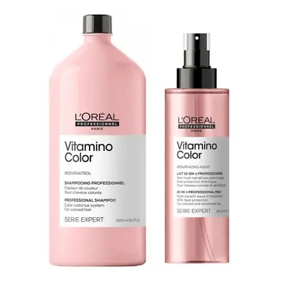 L'Oreal Serie Expert Vitamino Color - Shampoo 1500ml - Leave In Treatment 190ml