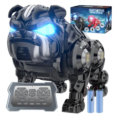 Blkont Remote Control Robot Dog Toys for Boys Rechargeable Programmable Stunt Robot Dog with Sin