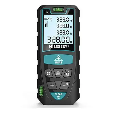 Laser Distance Meter 100M/328ft, Mileseey IP54 Laser Measure with Bubble Levels,Portable Laser R