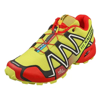 (4.5) Salomon Speedcross Unisex Running Trainers in Yellow Red