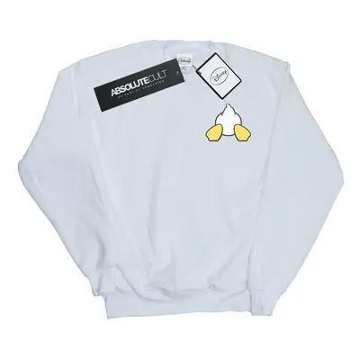 (5XL, White) Disney Mens Donald Duck Backside Breast Print Sweatshirt