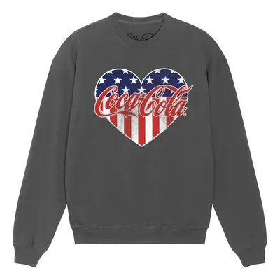 (S, Charcoal) Coca-Cola Unisex Adult Americana Sweatshirt