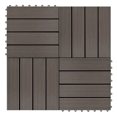 vidaXL pcs Decking Tiles WPC 11.8x11.8 sqm Dark Brown