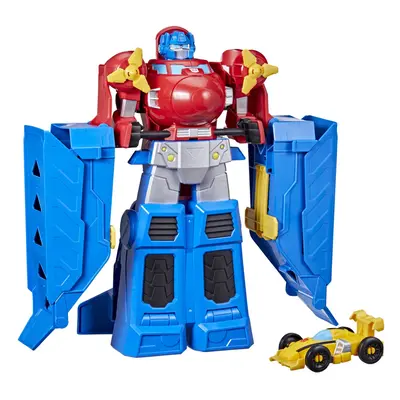 Transformers Optimus Prime Jumbo Jet Wing Racer Playset with 4.5-inch Bumblebee Racecar Action F