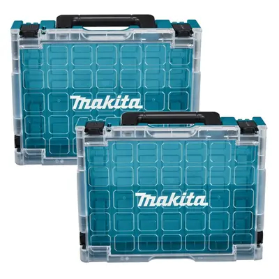 Makita Clear Lid MAKPAC Tool Case Stacking Organiser Tool Box Divider Twin Pack