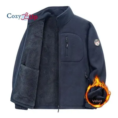 (blue, 2XL) Cozy Up Men&apos;s Full-zip Polar Fleece Jacket