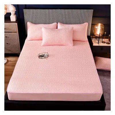 (pink, Mattress Cover(180x200cm)) High-quality Thick Quilted Double Bed Sheet Mattress Cover Sof