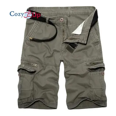 (grey, 29) Cozy Up New Men's Cargo Shorts Summer Cotton Casual Shorts Men Loose Multi Pocket Sho